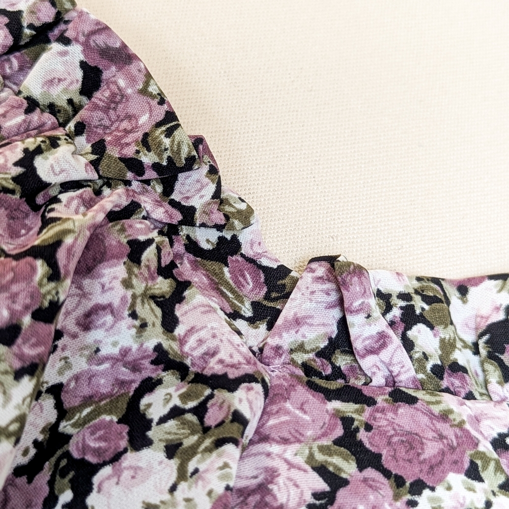 Ivy City Co. "Olivia" Floral Purple Ruffle Smocked Dress - Picture 8 of 9
